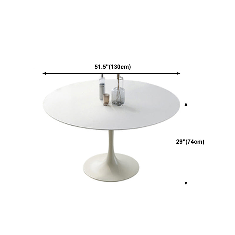 Round Dining Table Tulip Base Dining Table in White for Dining Room