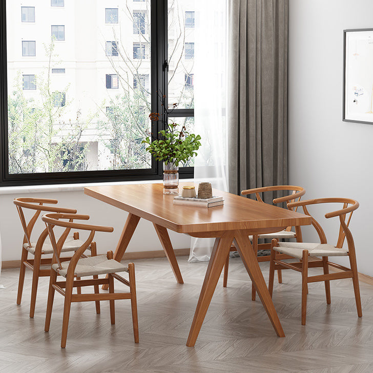 Rectangle Dining Table Pine Solid Wood Dining Table with 4 Legs for Dining Room