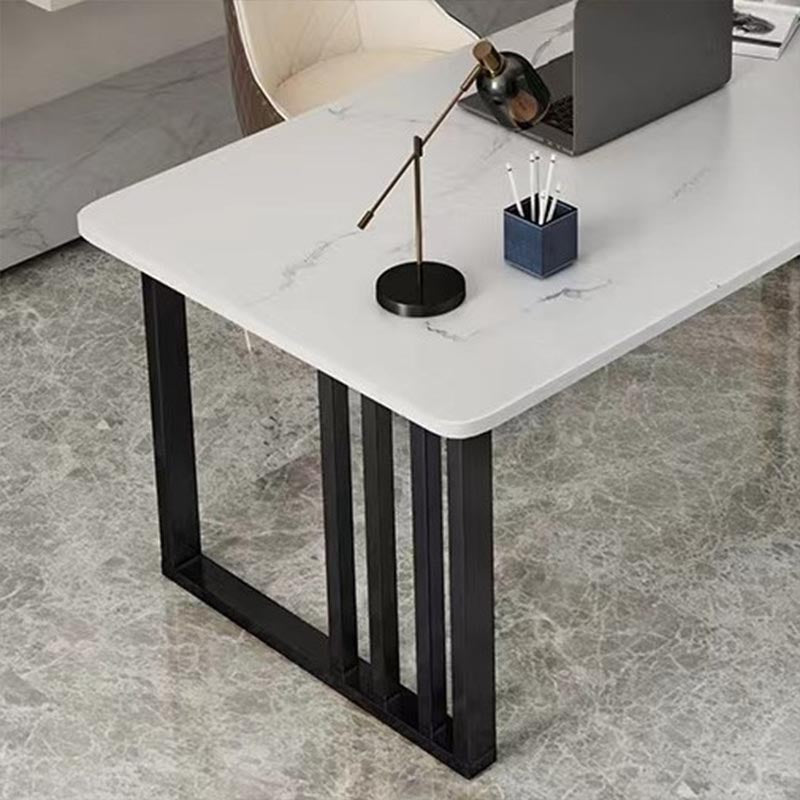 Rectangle Dining Table Stone Dining Table with Double Pedestal