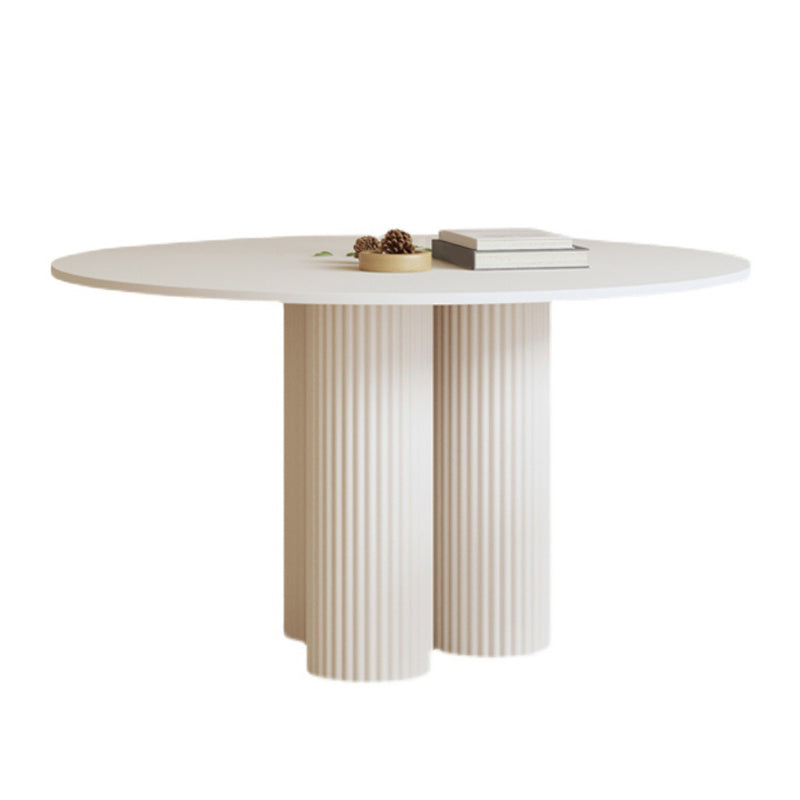 Round Dining Table Modern Furniture with Solid Wood Base for Home
