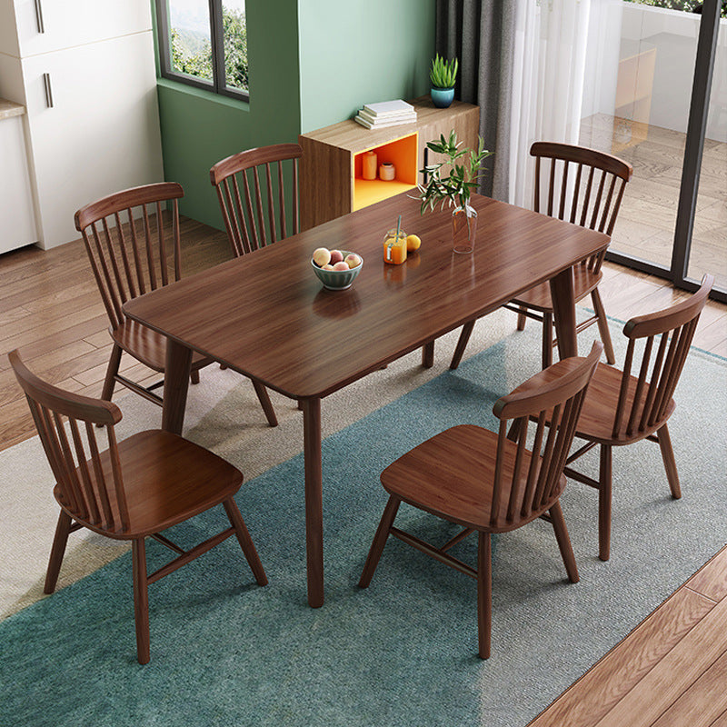 Rectangular Solid Wood Dining Table Modern Furniture with 4 Legs for Home