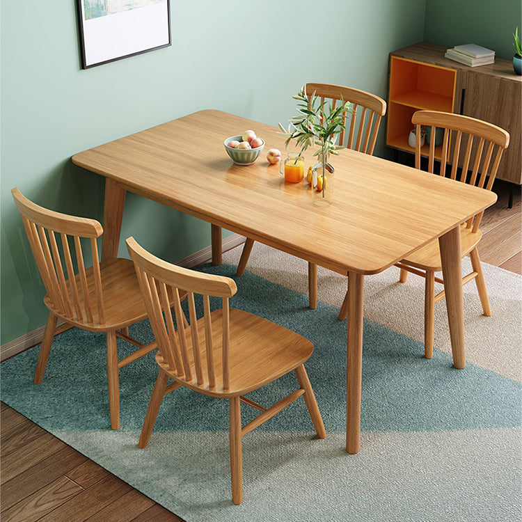 Rectangular Solid Wood Dining Table Modern Furniture with 4 Legs for Home