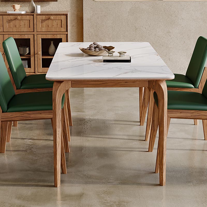 Rectangle Dining Table Solid Wood Base Dining Table for Kitchen