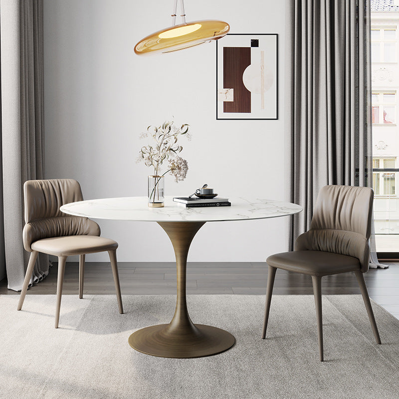 Round Stone Dining Table Tulip Base Dining Table for Dining Room