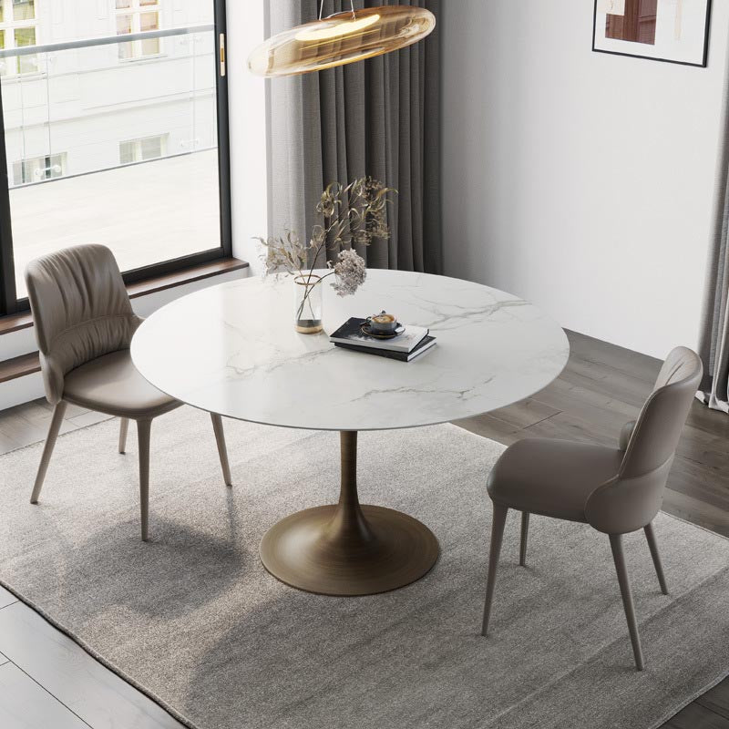 Round Stone Dining Table Tulip Base Dining Table for Dining Room