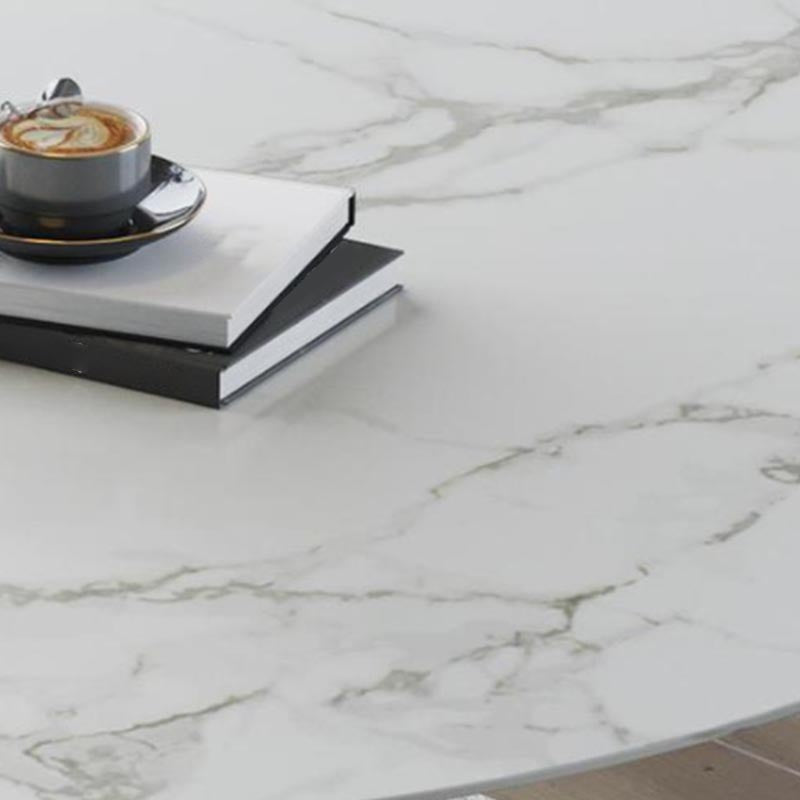 Round Stone Dining Table Tulip Base Dining Table for Dining Room