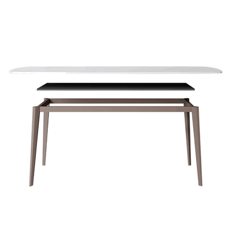 Modern Rectangle Dining Table 4 Legs Dining Table for Kitchen