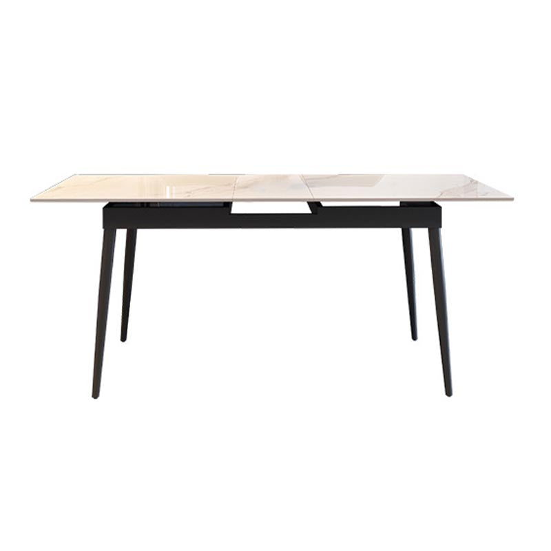 Rectangular Sintered Stone Dining Table Modern Extendable Table with 4 Legs