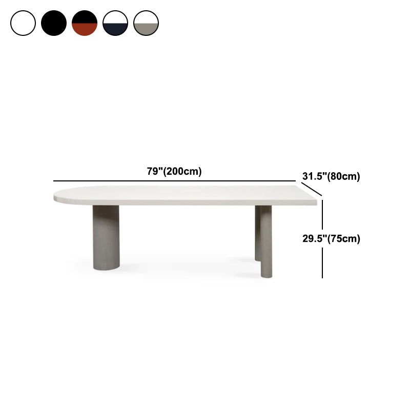 Freeform Solid Wood Dining Table Modern Furniture with Tripod Base in Matte Finish