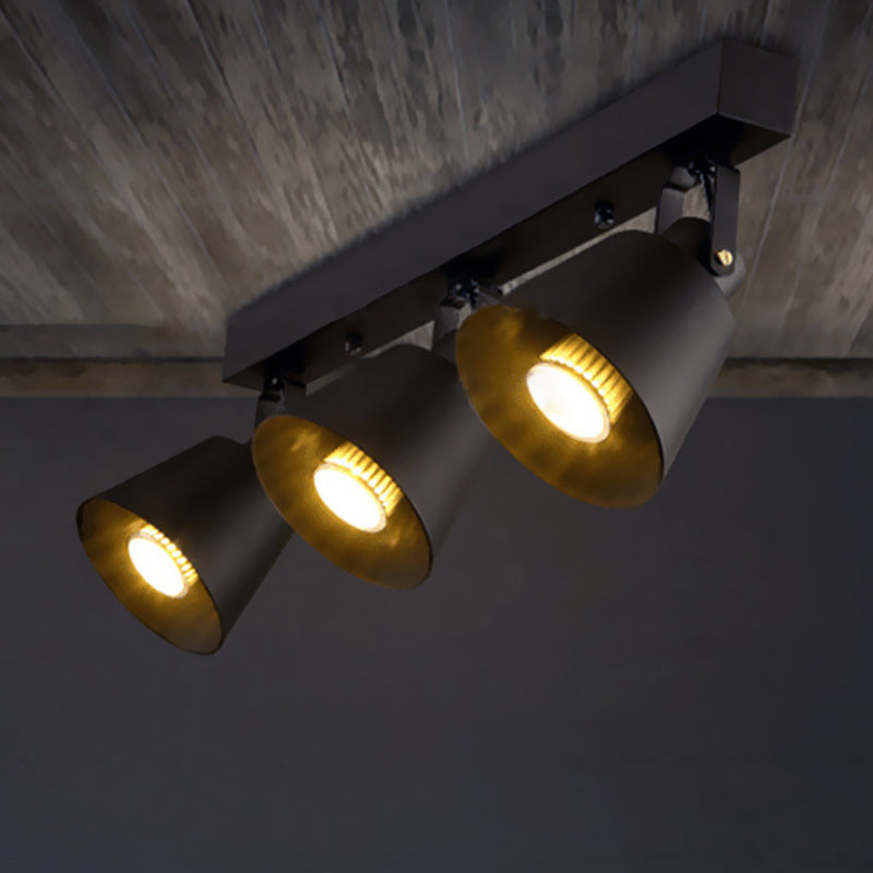 2/3/4 Lights Bucket Ceiling Light Fixture Loft Stylish Black/White Finish Metal Rotatable Semi Flush Mount Lighting