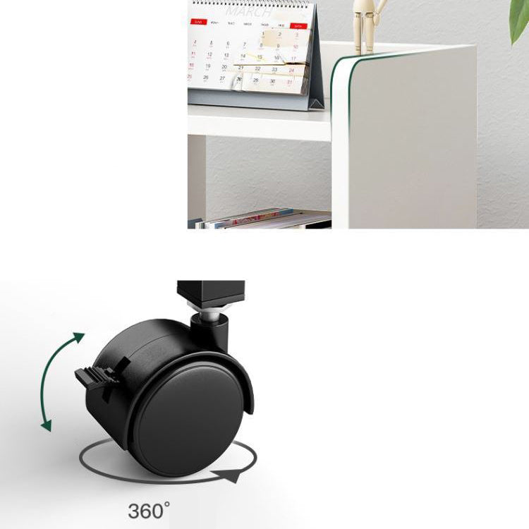 Contemporary Standard Bookshelf Engineered Wood Bookcase with Caster