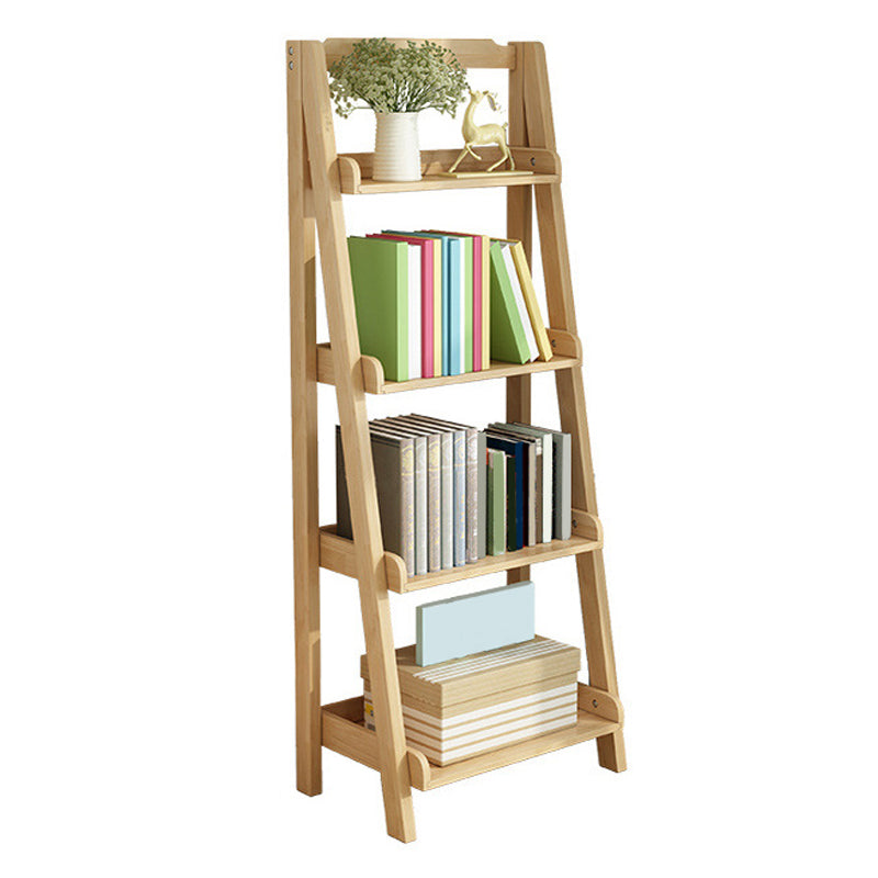 Ladder Bookshelf Modern Wooden Bookcase for Living Room 55.1"H