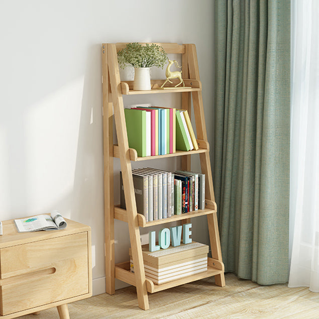 Ladder Bookshelf Modern Wooden Bookcase for Living Room 55.1"H