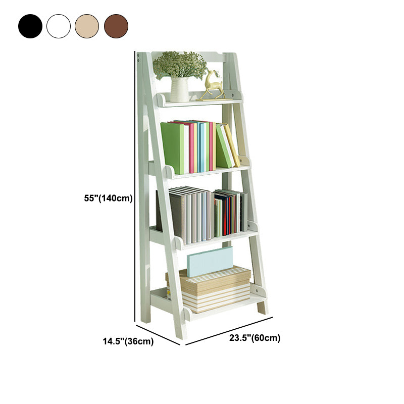 Ladder Bookshelf Modern Wooden Bookcase for Living Room 55.1"H