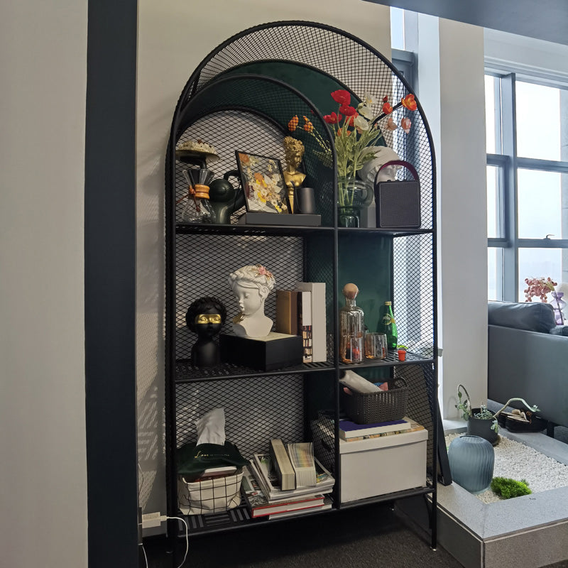 Metal 3 Shelf Shelf Bookcase Gold and Black Bookshelf 11.8" Wide