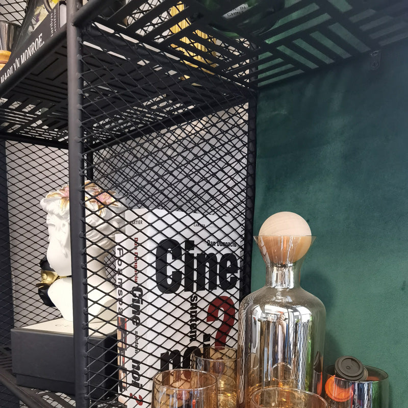 Metal 3 Shelf Shelf Bookcase Gold and Black Bookshelf 11.8" Wide