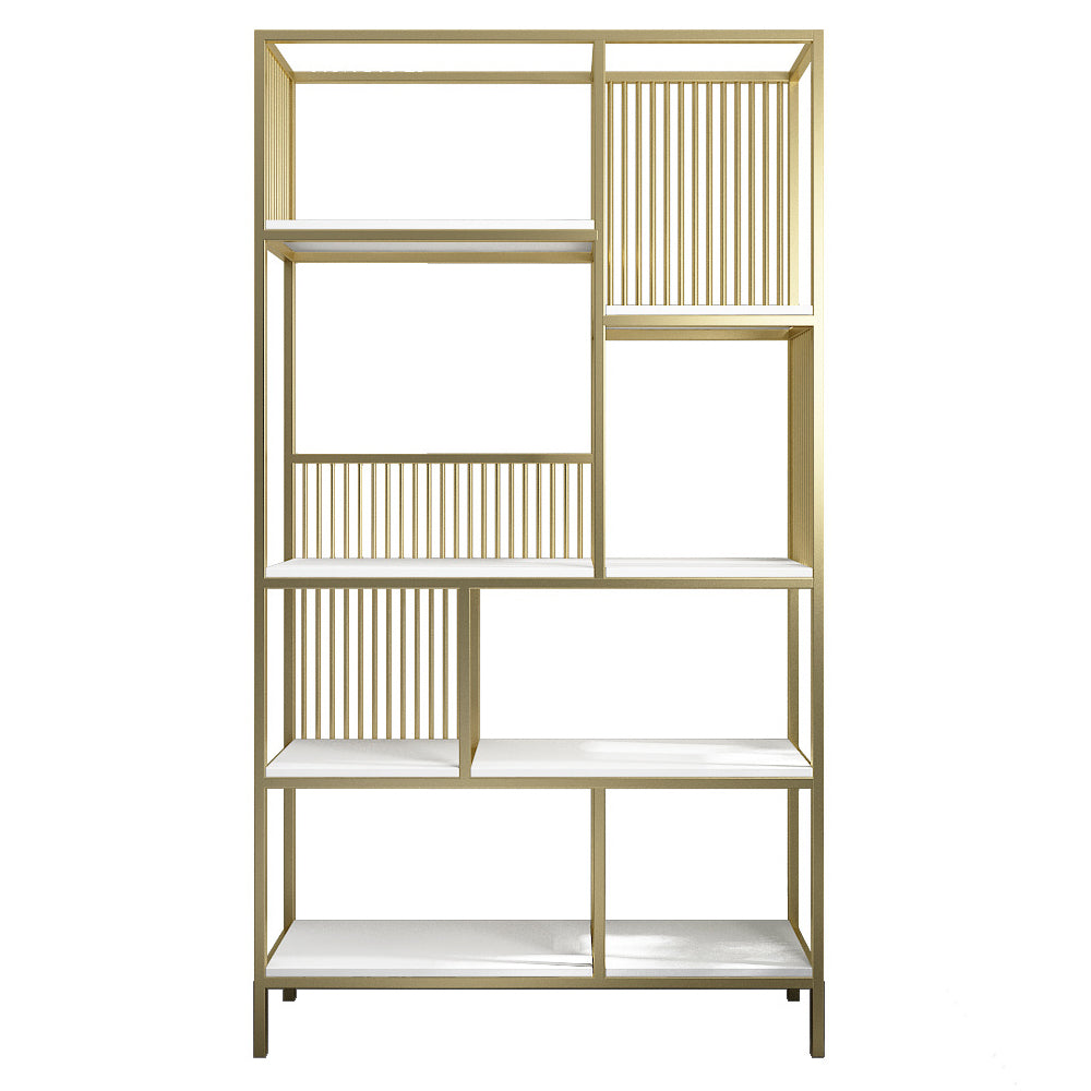 Modern Metel Bookcase Gold Etagere Bookshelf for Living Room 70.9" H X 11.8" W