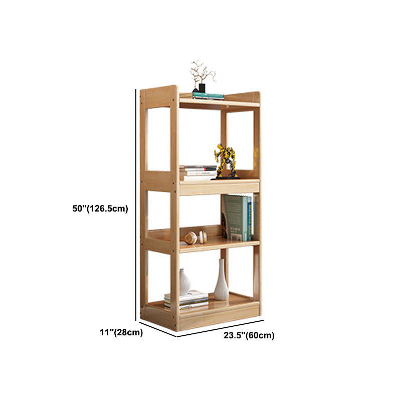 Modem Solid Wood Bookshelf Etagere Bookshelf 62.2" H X 11" W with Rectangular Shelves