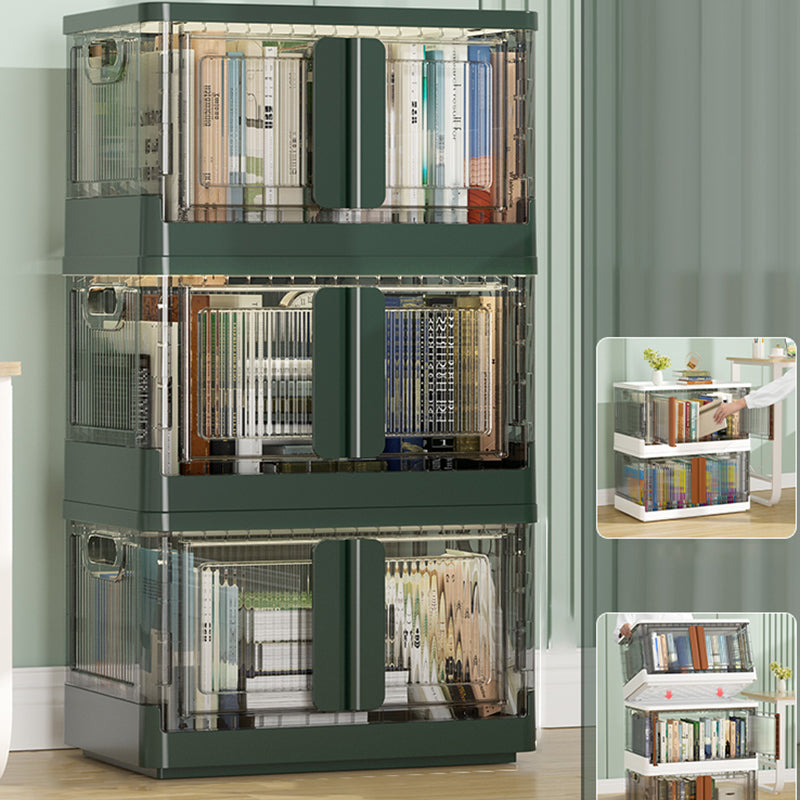 Urban Plastic/Acrylic Shelf Bookcase Folding Bookshelf with Doors