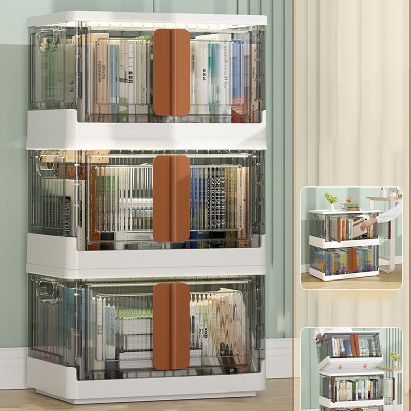 Urban Plastic/Acrylic Shelf Bookcase Folding Bookshelf with Doors