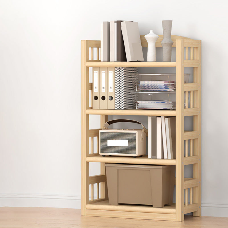 Contemporary Pine Shelf Bookcase Standard Natural Open Bookcase