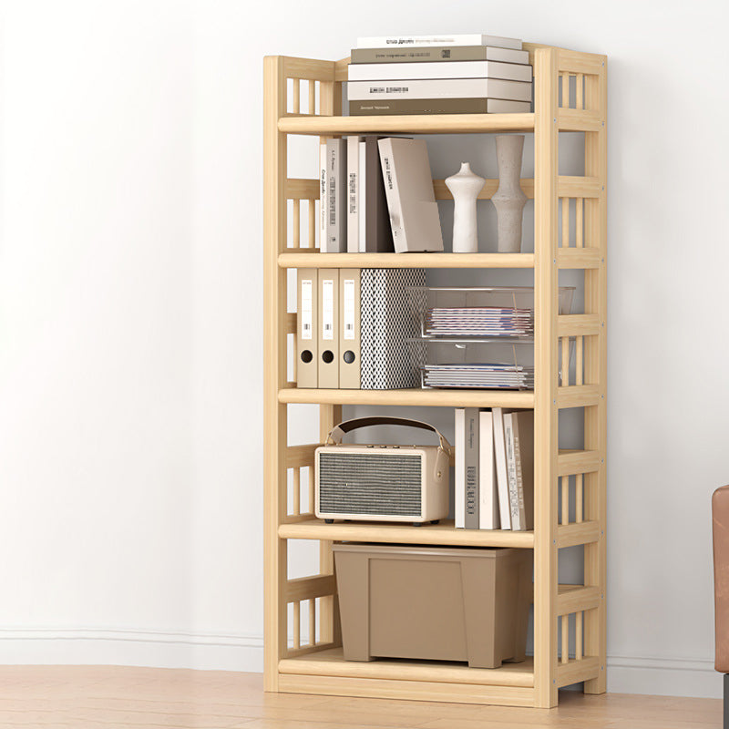 Contemporary Pine Shelf Bookcase Standard Natural Open Bookcase
