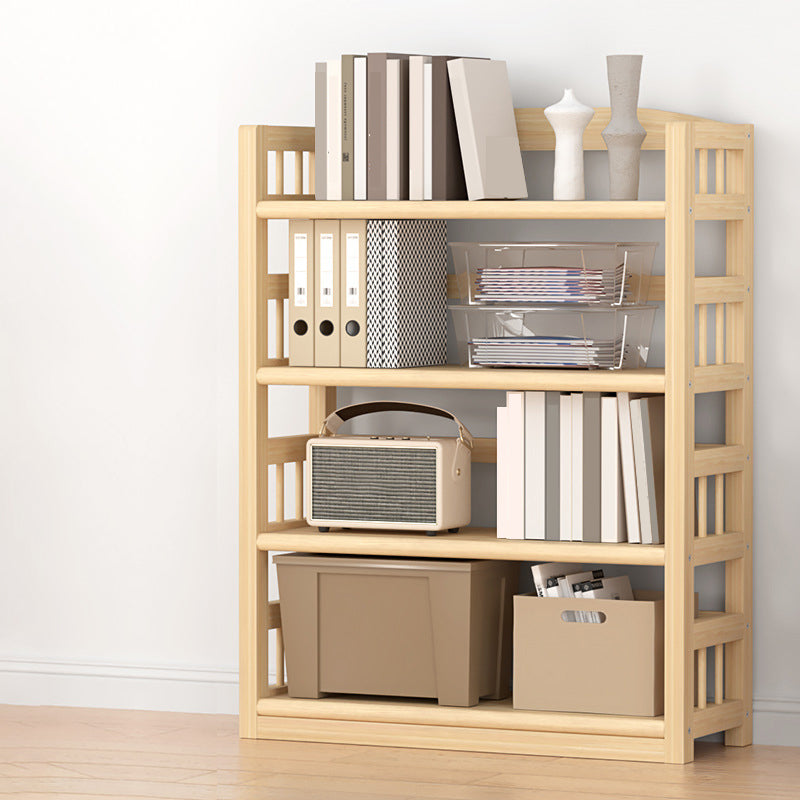 Contemporary Pine Shelf Bookcase Standard Natural Open Bookcase