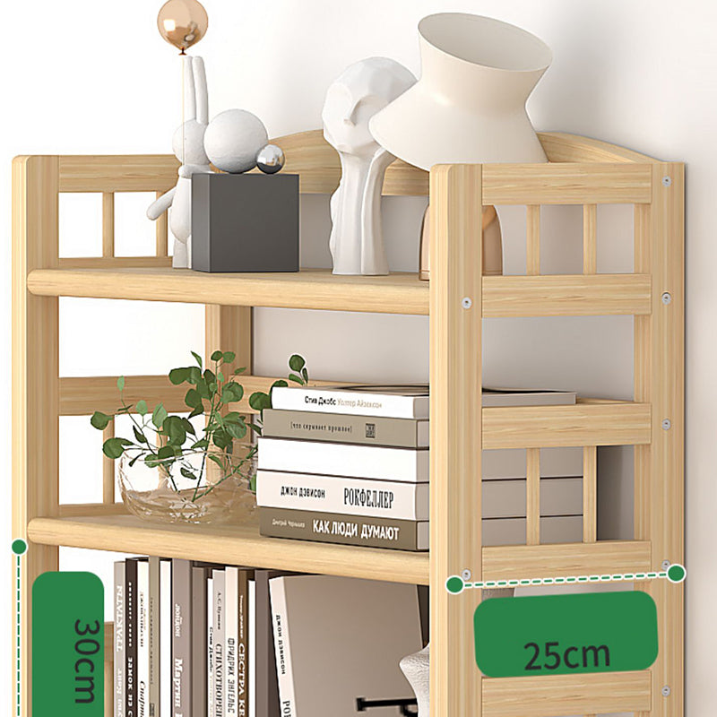 Contemporary Pine Shelf Bookcase Standard Natural Open Bookcase