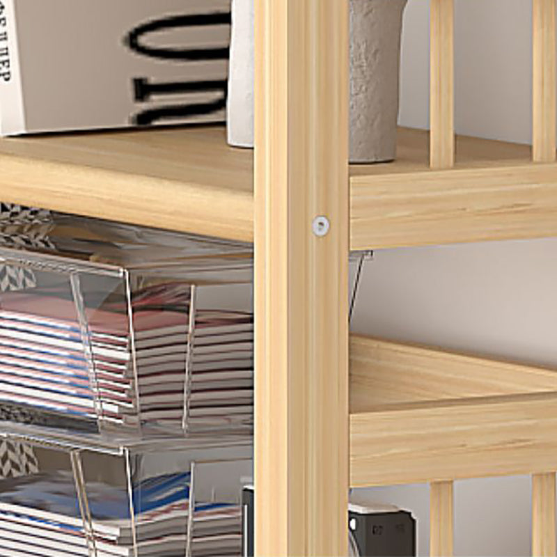 Contemporary Pine Shelf Bookcase Standard Natural Open Bookcase