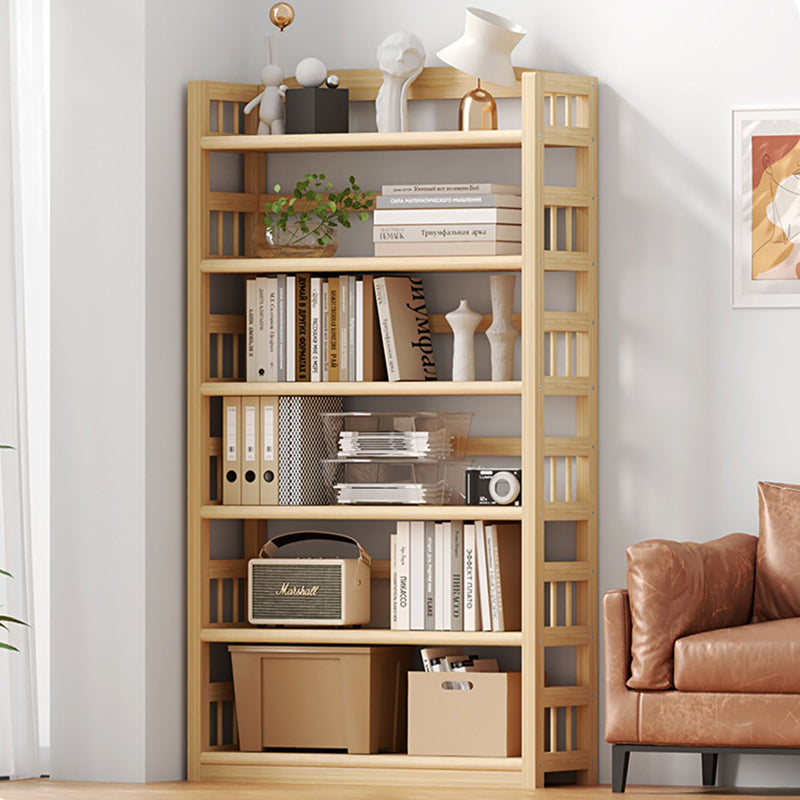 Contemporary Pine Shelf Bookcase Standard Natural Open Bookcase