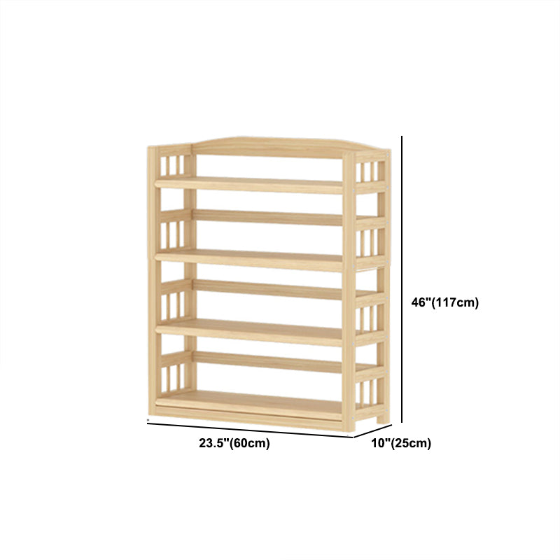 Contemporary Pine Shelf Bookcase Standard Natural Open Bookcase