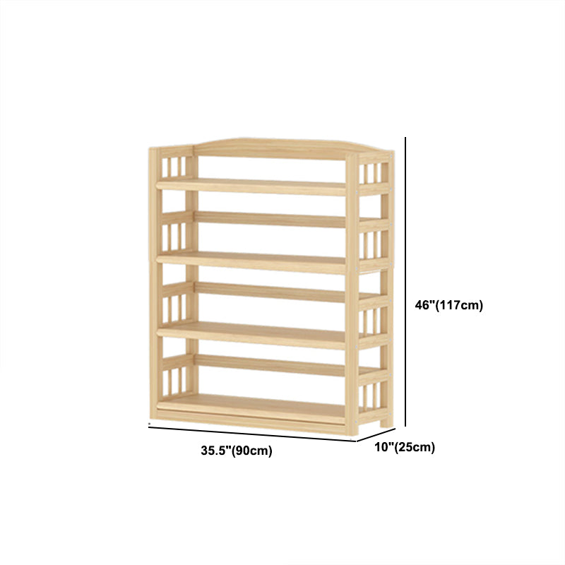 Contemporary Pine Shelf Bookcase Standard Natural Open Bookcase