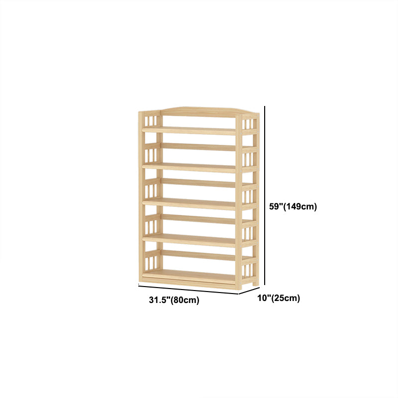 Contemporary Pine Shelf Bookcase Standard Natural Open Bookcase