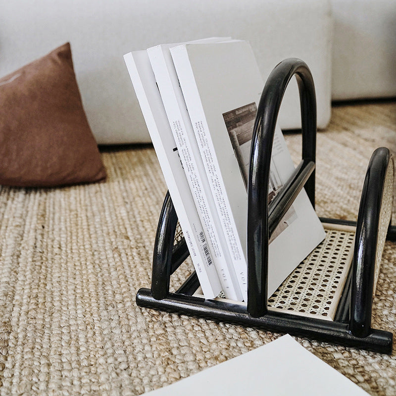 Contemporary Bamboo Bookcase Desktop Closed Back Shelf Bookcase