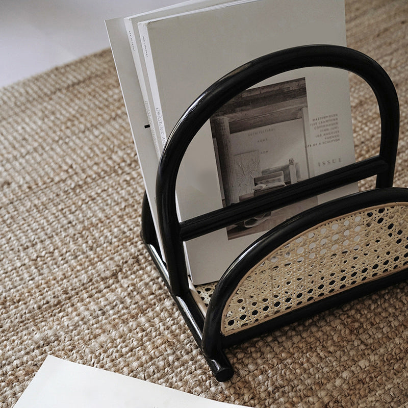 Contemporary Bamboo Bookcase Desktop Closed Back Shelf Bookcase