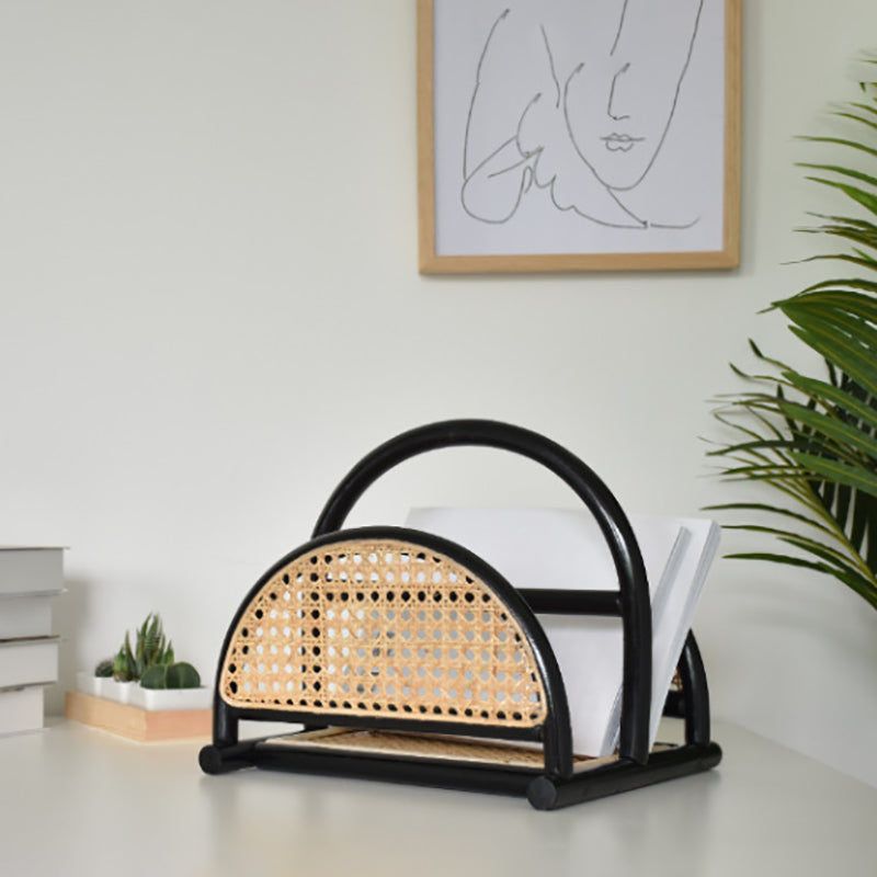 Contemporary Bamboo Bookcase Desktop Closed Back Shelf Bookcase