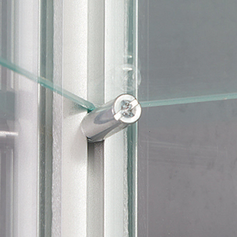 Modern Metal Curio Cabinet Locking Display Stand with Sliding Glass Doors