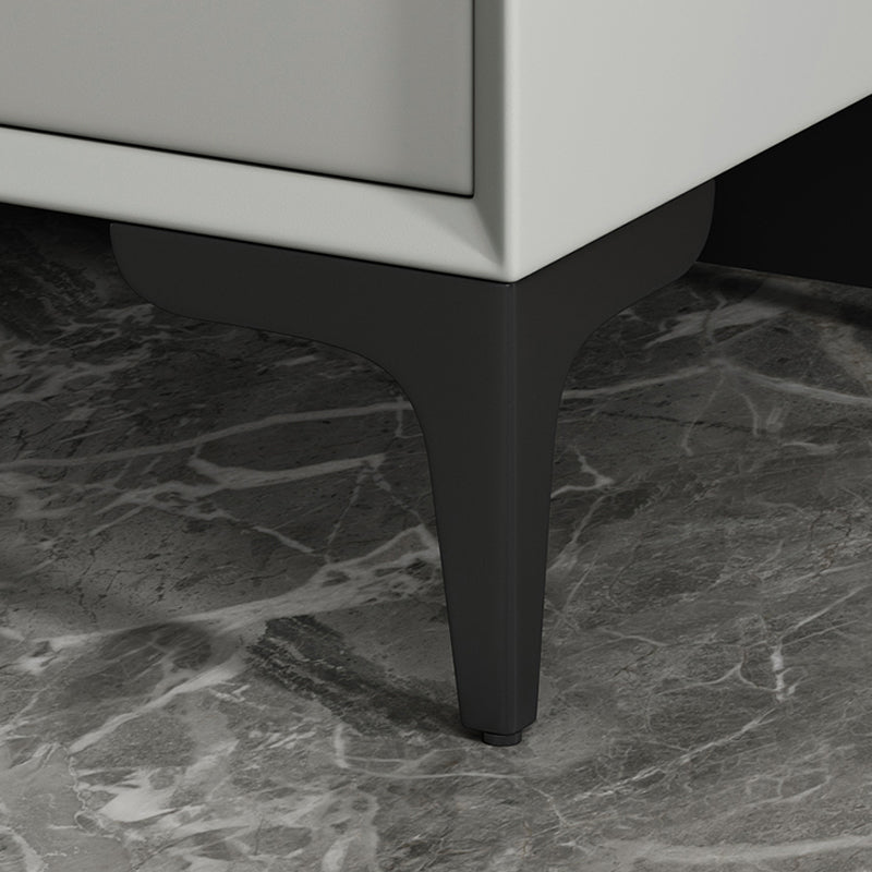 Industrial 19"H Lower Shelf Nightstand Wood Bedside Cabinet for Bedroom