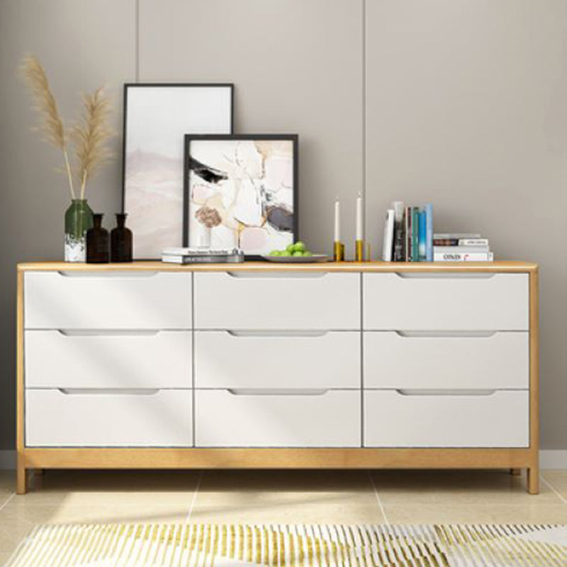 Contemporary Vertical Bedroom Chest Wooden Storage Chest with Drawers