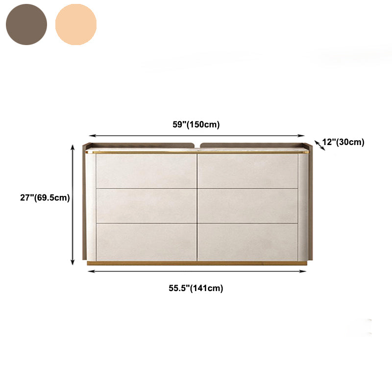 11.7-inch Width Glam Dresser Stone Storage Chest Dresser with 6 Drawers