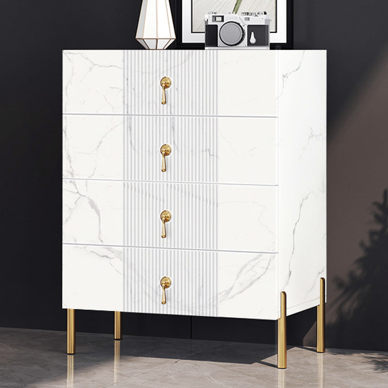 Contemporary Glam Chest Wooden Storage Chest with Soft-Close Drawers