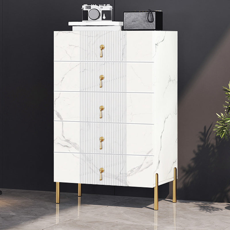 Contemporary Glam Chest Wooden Storage Chest with Soft-Close Drawers