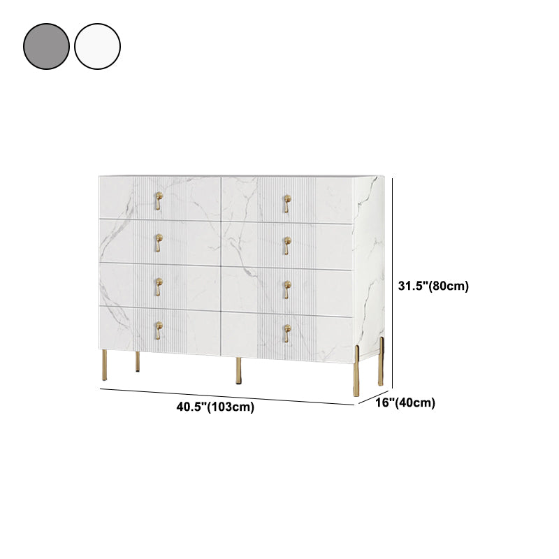 Contemporary Glam Chest Wooden Storage Chest with Soft-Close Drawers