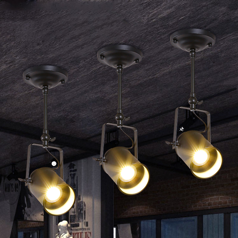 Sala de comedor de cilindros semi-descarga de estilo industrial ligero metálico 1/2/3-cabeza negra/blanca de pista giratoria