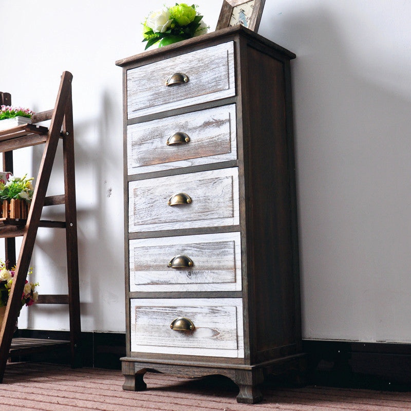 11.7-inch W Coastal Storage Chest Dresser Solid Wood Storage Chest