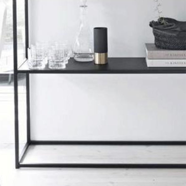 Contemporary Iron Console Sofa Table Rectangle Console Accent Table with Shelf for Hall