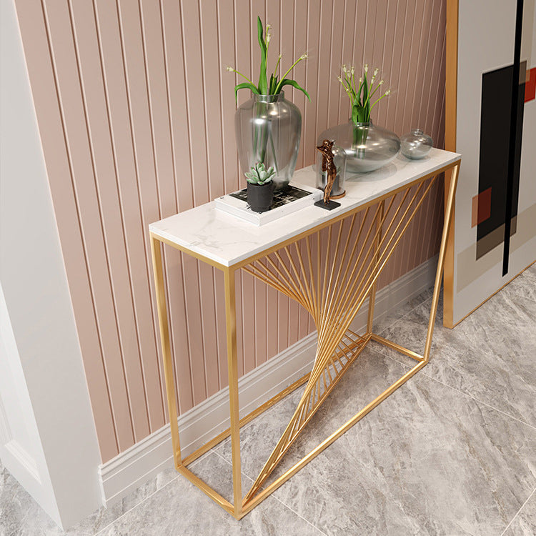 31.5" Tall 1-shelf Console Table Marble Stain Resistant End Table for Hall