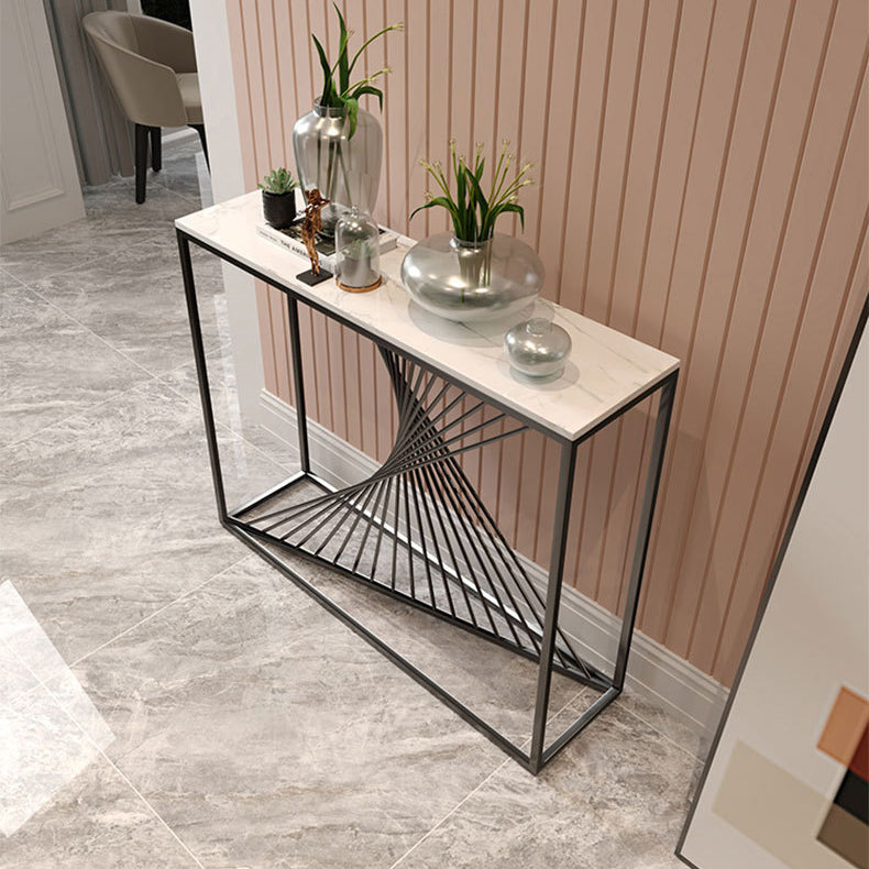 31.5" Tall 1-shelf Console Table Marble Stain Resistant End Table for Hall