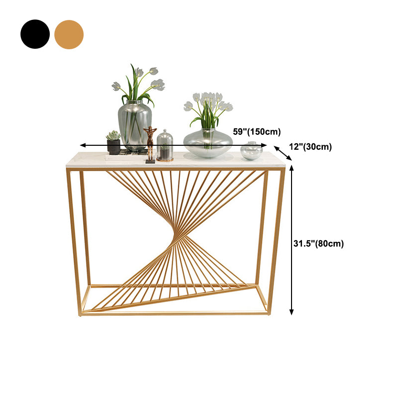 31.5" Tall 1-shelf Console Table Marble Stain Resistant End Table for Hall