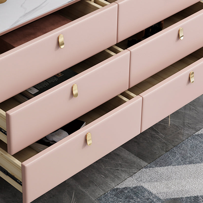 15.6-inch Width Glam Dresser Stone Storage Chest with 5/6 Drawers